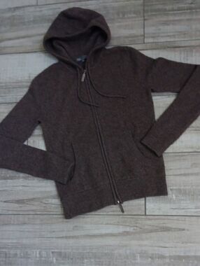 VINCE..CASHMERE ZIP HOODIE..SMALL